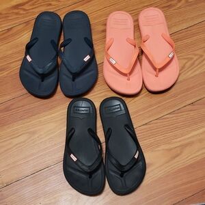 Hunter Classic Sandals Flip Flop Black, Blue, Peach